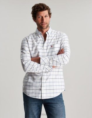 Joules España | Joules Camisa Welford de manga larga y corte clásico a cuadros NZ402241 cheque blanco hombres