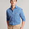 Joules España | Joules Camisa de popelina melocotón de corte clásico de Abbott NZ402212 guinga azul hombres
