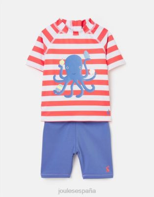 Joules España | Joules Conjunto de buzo con diseño de chaleco antierupción de 0 a 3 años. NZ402434 raya de pulpo naranja criaturas