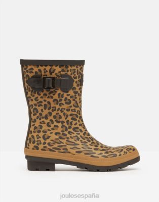 Joules España | Joules botas de lluvia Molly de altura media con estampado de leopardo NZ402148 leopardo bronceado mujer
