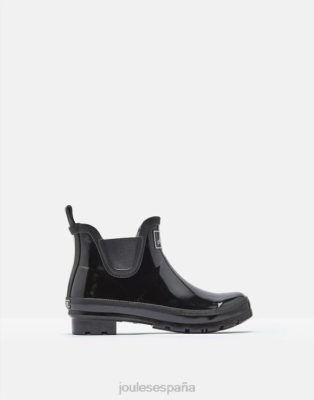 Joules España | Joules botas de lluvia de altura corta wellibobs brillantes NZ402150 negro verdadero mujer