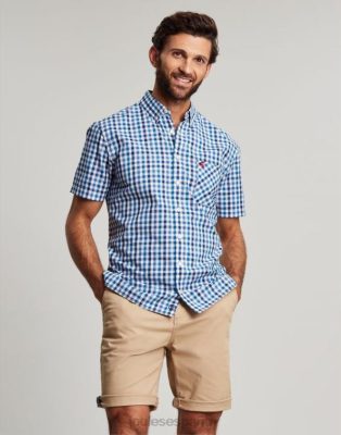 Joules España | Joules camisa a cuadros de corte clásico wilson NZ402242 guinga azul hombres