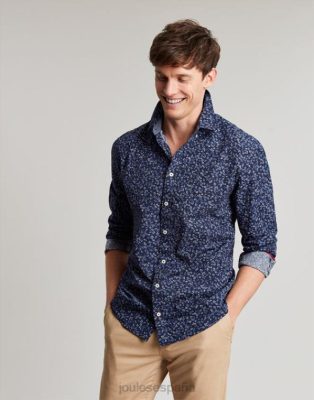 Joules España | Joules camisa de corte clásico con estampado de invitación NZ402211 florete azul marino hombres