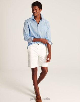 Joules España | Joules camisa de corte clásico en mezcla de lino tilford NZ402185 pata de gallo azul hombres