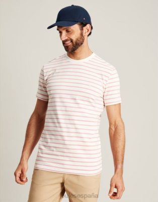 Joules España | Joules camiseta a rayas del cobertizo del barco NZ402208 raya blanca rosa hombres