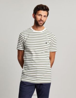 Joules España | Joules camiseta a rayas del cobertizo del barco NZ402252 raya caqui blanca hombres
