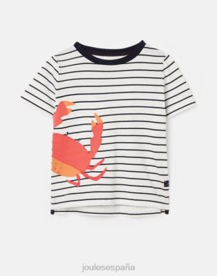 Joules España | Joules camiseta archie manga corta apliques 2-8 años NZ402364 cangrejos de rayas azul marino chicos