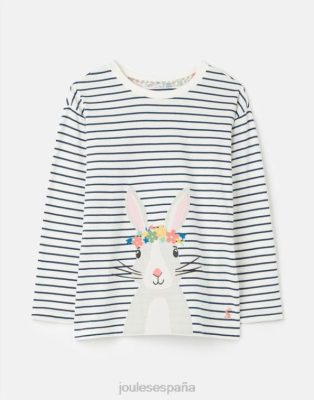 Joules España | Joules camiseta ava manga larga 2-12 años NZ402281 raya azul marino crema chicas
