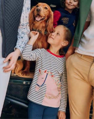 Joules España | Joules camiseta burghley manga larga 2-12 años NZ402287 raya de caballo azul marino chicas