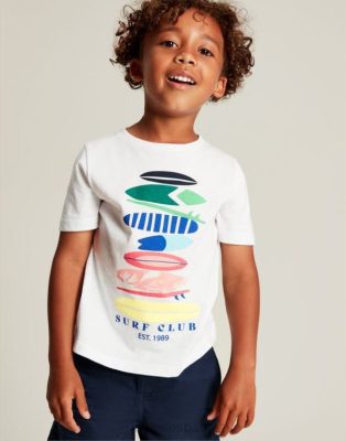 Joules España | Joules camiseta manga corta ben 2-12 años NZ402362 tablas de surf blancas chicos