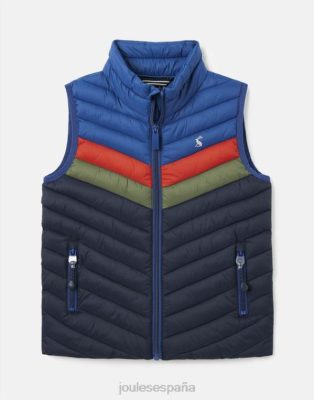 Joules España | Joules chaleco plegable crofton 2-12 años NZ402347 bloque de color azul marino chicos
