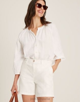 Joules España | Joules pantalones cortos chinos de longitud media NZ40249 blanco brillante mujer