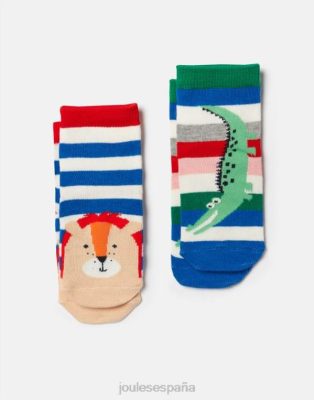 Joules España | Joules paquete de 2 calcetines para pies limpios NZ402402 león cocodrilo criaturas