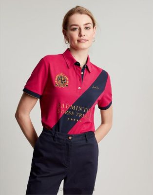 Joules España | Joules playera tipo polo con detalles de bádminton NZ402107 frambuesa profunda mujer