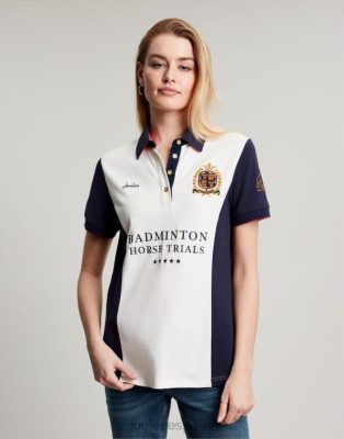 Joules España | Joules playera tipo polo con detalles de bádminton NZ40275 crema mujer