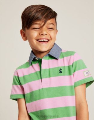 Joules España | Joules polo de punto de rayas ozzy 2-12 años NZ402337 raya verde rosa chicos