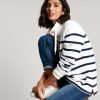Joules España | Joules sudadera con cuello alzado Southwold NZ40222 raya crema azul marino mujer