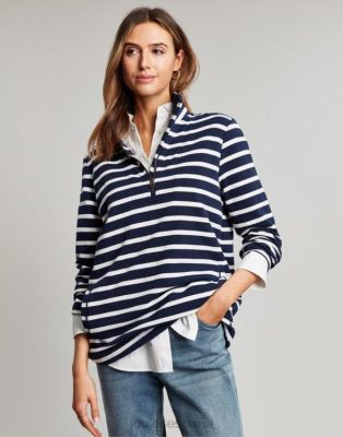 Joules España | Joules sudadera con rayas NZ40227 raya crema azul marino mujer