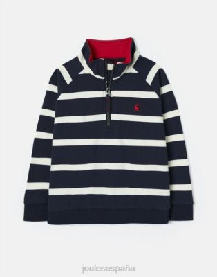 Joules España | Joules sudadera finn 1/2 cremallera 2-12 años NZ402349 raya azul marino chicos