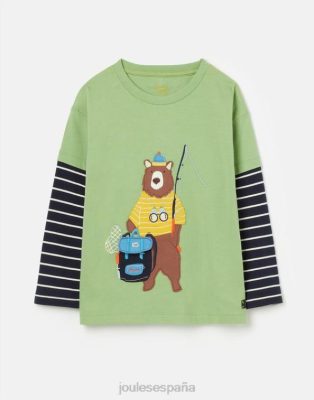 Joules España | Joules top con ilustraciones de manga larga chomp 2-8 años NZ402341 verde claro chicos
