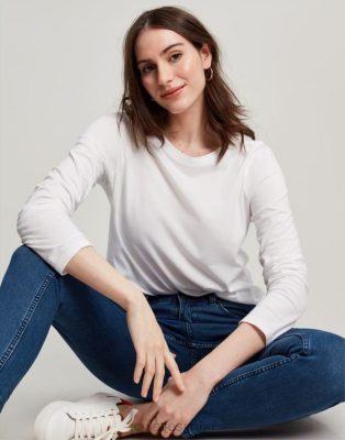 Joules España | Joules top de manga larga con cuello redondo holly NZ4025 crema mujer