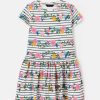 Joules España | Joules vestido bretón de jersey harbour 2-12 años NZ402308 raya floral del puerto chicas