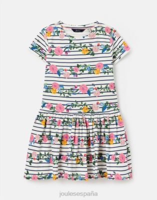 Joules España | Joules vestido bretón de jersey harbour 2-12 años NZ402308 raya floral del puerto chicas
