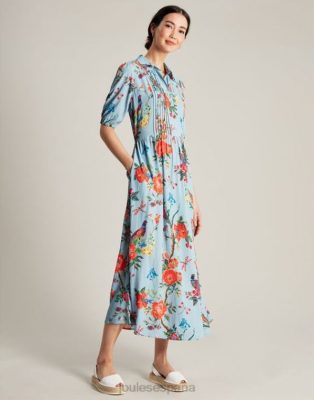 Joules España | Joules vestido camisero ámbar NZ40212 flores azules mujer