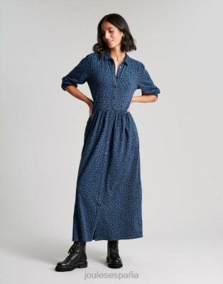 Joules España | Joules vestido camisero midi de punto Nova NZ40294 leopardo azul mujer