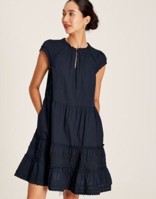 Joules España | Joules vestido corto con volantes Grace NZ40229 marina marina mujer