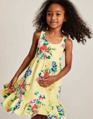 Joules España | Joules vestido juno de punto a capas 2-12 años NZ402285 amarillo pastel chicas