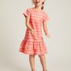 Joules España | Joules vestido markleigh de punto con peplum y manga corta 2-12 años NZ402256 raya durazno chicas
